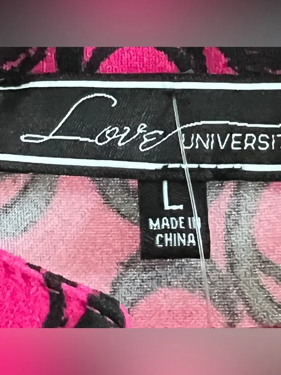 LOVE UNIVERSITY Romper Hot Pink Pockets Sz Large NWT - Picture 6 of 8